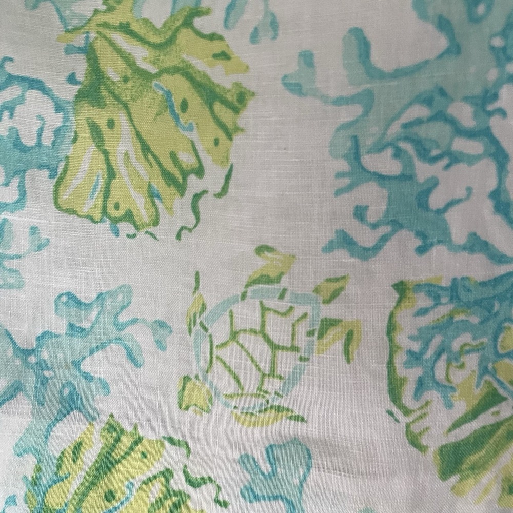 J. Jill Love Linen Coastal Shift Dress Large Sea Turtle Print - Picture 5 of 8